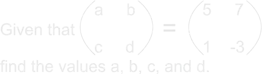 Equality of matrix