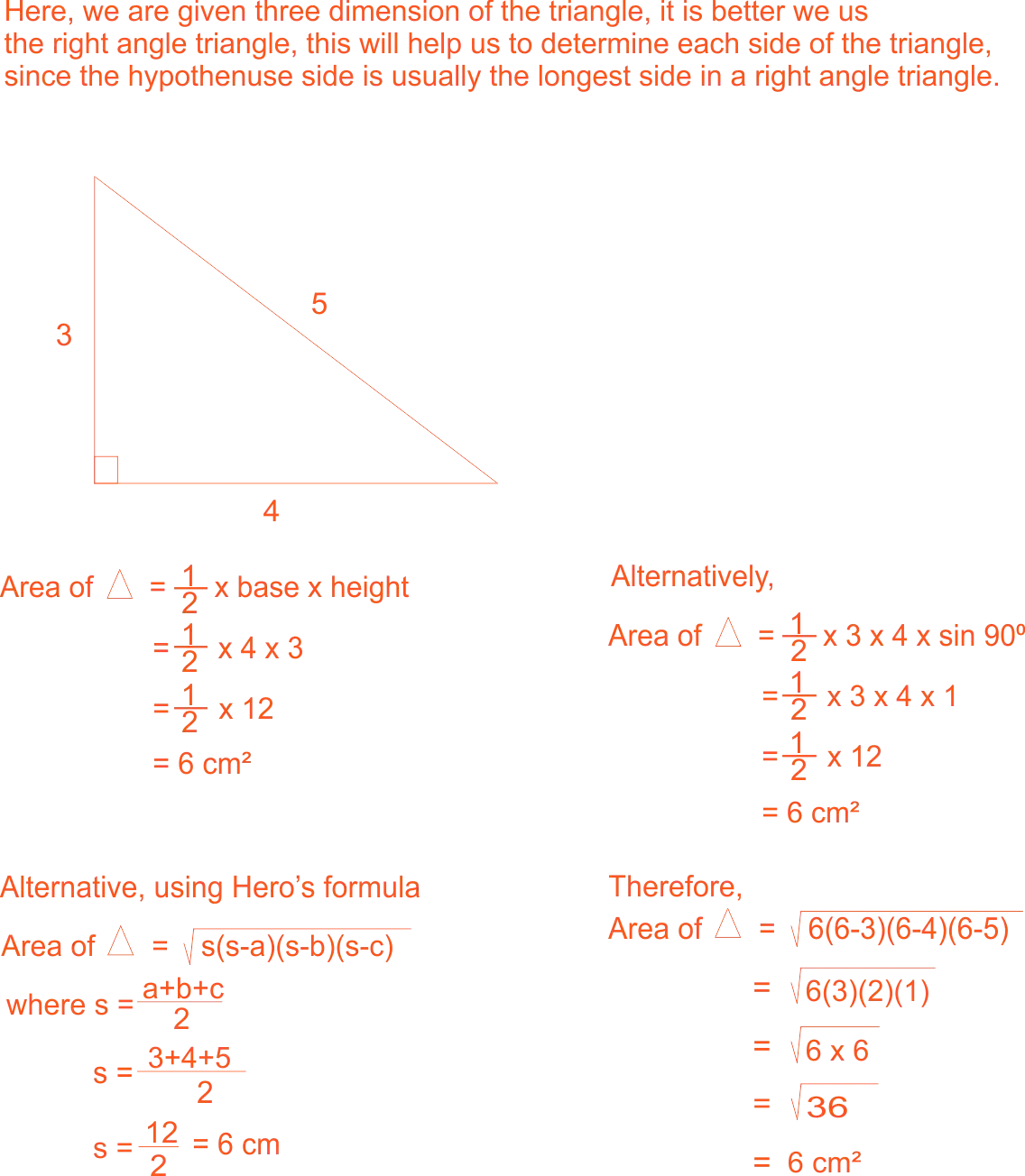 Exercise on area of a Triangle 1