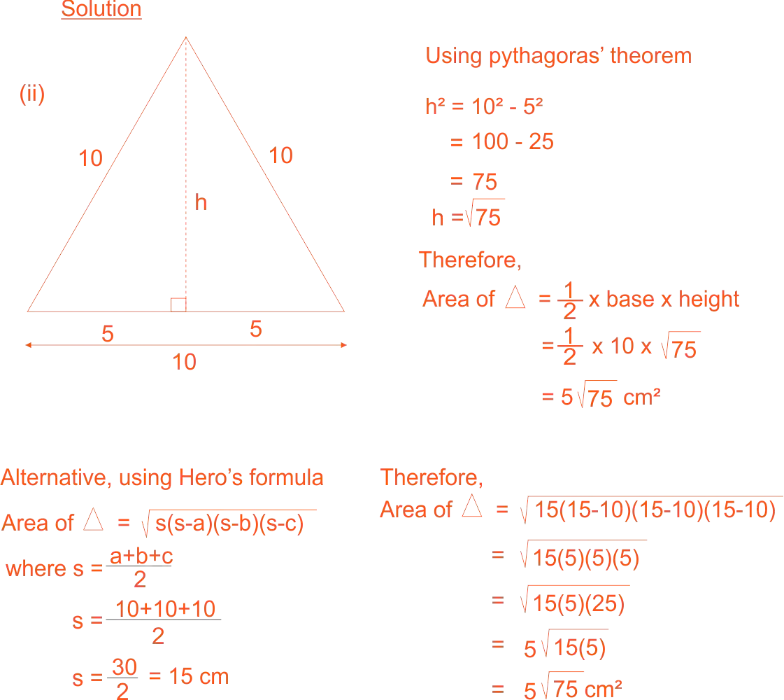 Exercise on area of a Triangle 2