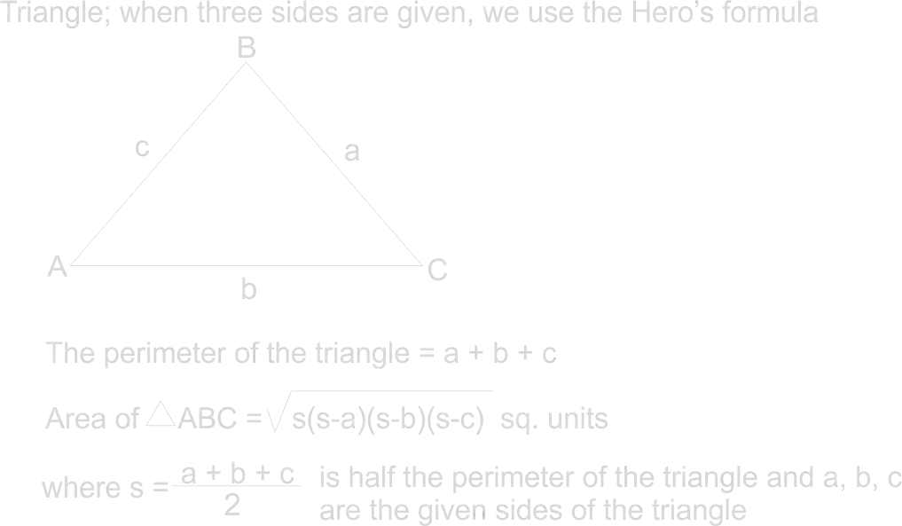 Area of a triangle when only the three sides are given